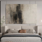 Textured Grey and Black Abstract Painting On Canvas DKS086