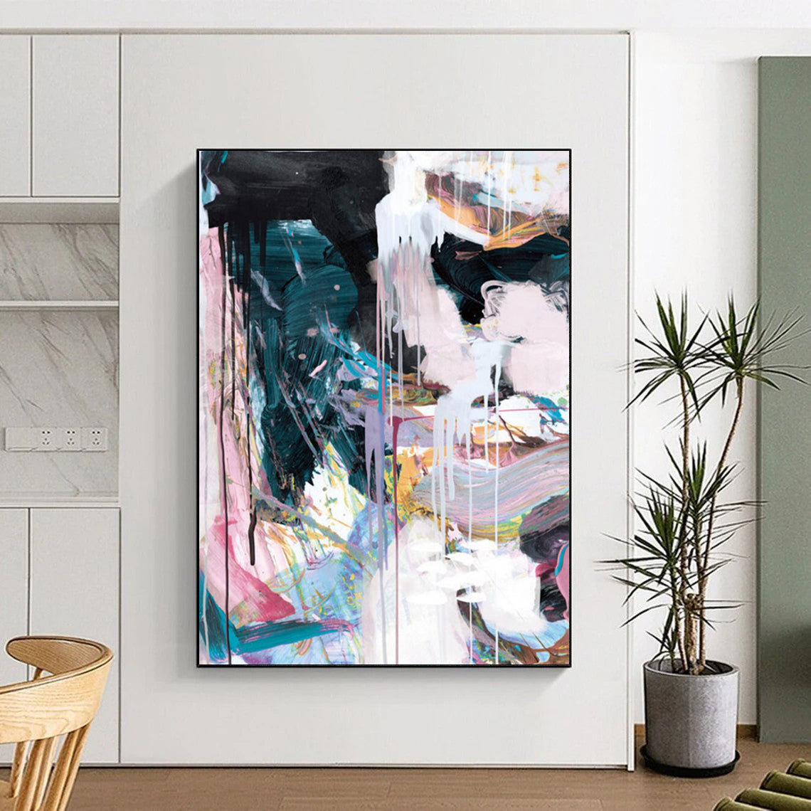 “Colorful Drip Abstraction” - Vibrant Hues & Flowing Drips Painting On Canvas DS191