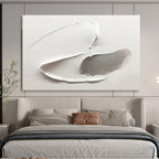 “White - Gray Sculpted Forms” - Textured Oil Painting on Canvas DKS912
