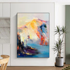 “Colorful Mountain Abstraction” - Abstract Landscape with Colorful Peaks Painting On Canvas PT1061