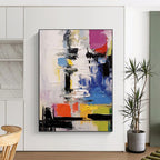 “Playful Color Blocks in Abstract Harmony” - Modern Abstract Painting On Canvas PS0239