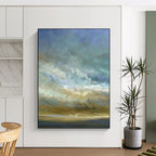 “Sky and Sea: Soft Tones Landscape” - Serene Impressionistic Art On Canvas PT0953