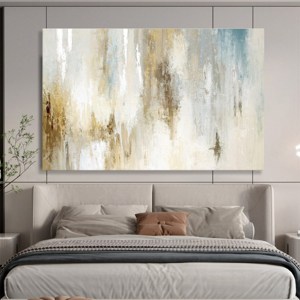 Neutral Toned Abstract Verticals Minimalist Abstract Painting On Canvas DKS137
