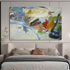 “Colorful Abstract Forms” - Cubist - Inspired Painting On Canvas DKS845