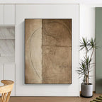 “Brown Line Sketches” - Brown Abstract Minimalist Drawing - Style Painting On Canvas PS0708