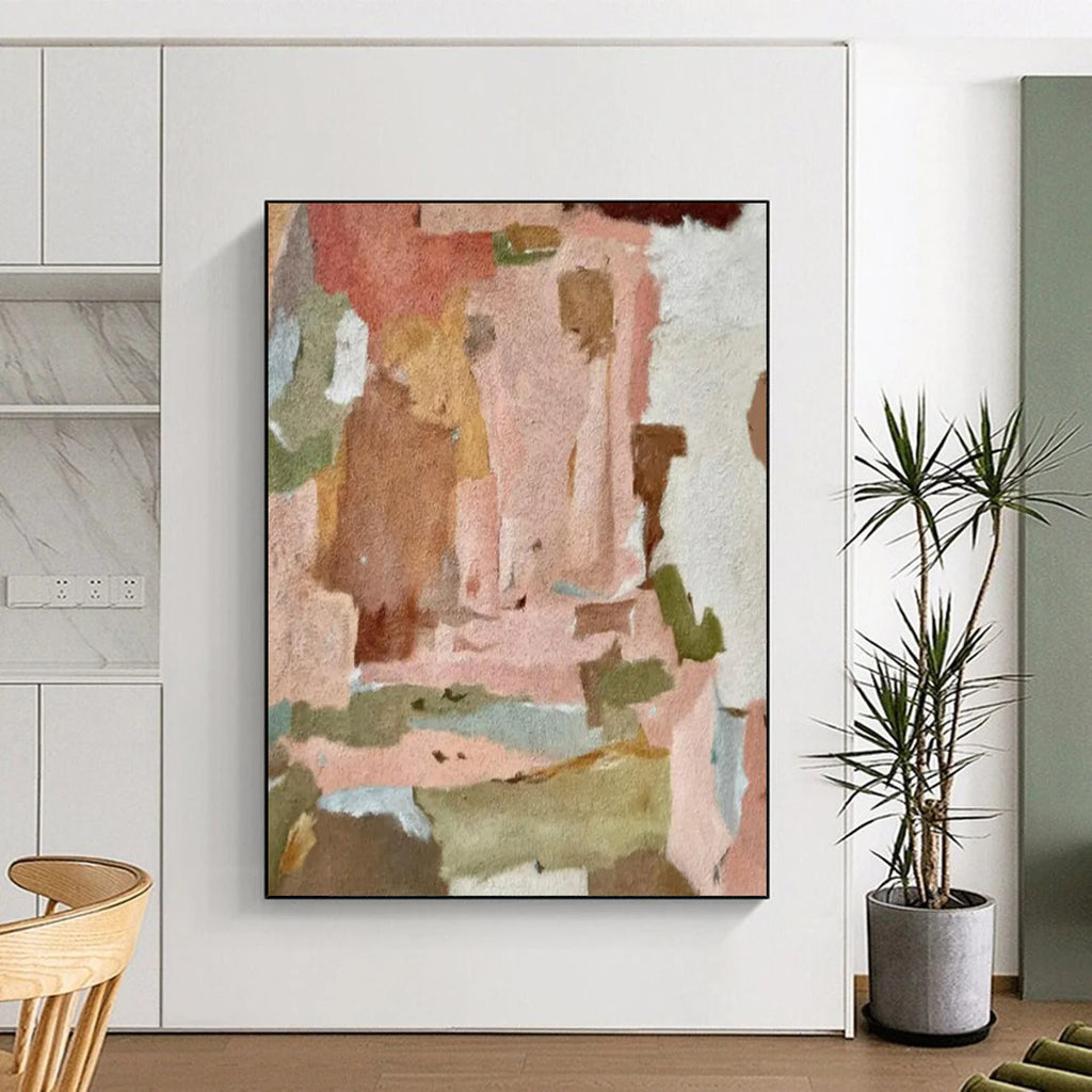 “Pastel Abstract Collage” - Cubist Collage - Inspired Painting On Canvas PT2285