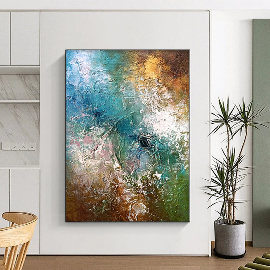 “Textured Color Fusion Abstract” - Abstract Impasto Painting On Canvas PS0007
