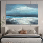 “Moonlit Blue Ocean Waves” - Impressionist Maritime - Painting On Canvas PT1787