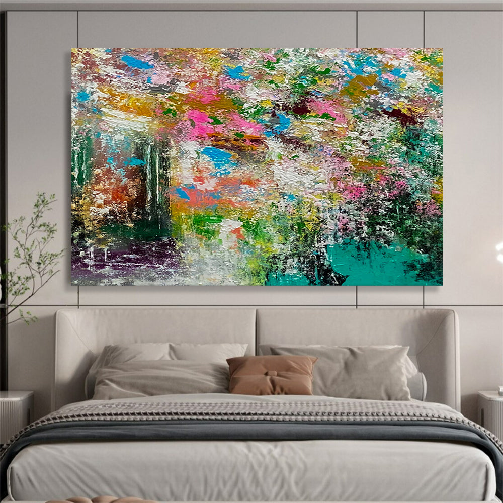 “Vibrant Color - Explosion Abstract” - Textured Oil Painting on Canvas DKS919