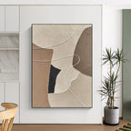 “Neutral - Toned Abstract Shapes” - Minimalist Abstract Painting On Canvas PT1112