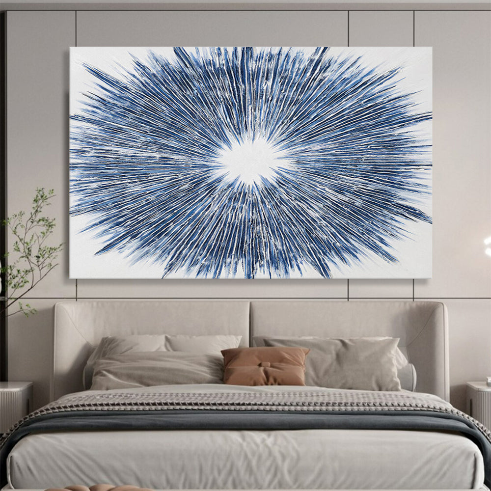 “Blue Radial Burst” Abstract Artwork DKS212