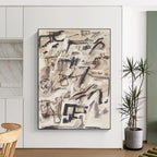 “Brown Abstract Chaos” - Dynamic Strokes in Earthy Tones Painting On Canvas DS143
