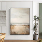 “Beige - Grey Abstract Serene Horizon” Painting On Canvas PS0842
