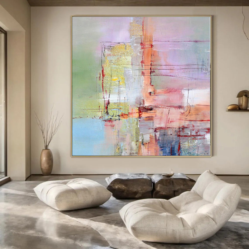 “Pastel Abstract Composition” - Soft Abstract Painting On Canvas PS0211