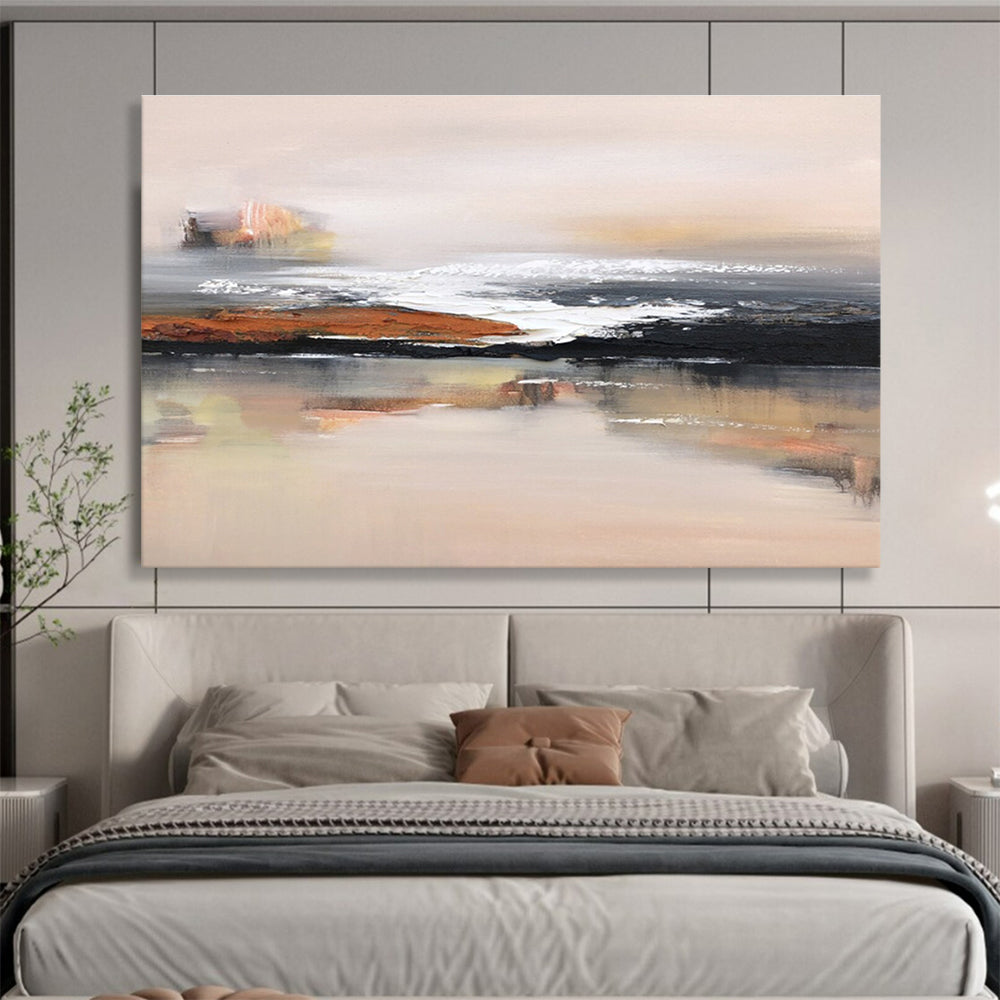 “Soft - Toned Coastal Abstract” - Textured Oil Painting on Canvas DKS914
