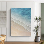 “Aerial Beach Waves” - Serene Coastal Landscape Painting On Canvas DS314