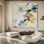 Pastel Colors with Abstract Floral Shapes "Soft Blooms" Abstract Painting On Canvas PS1317