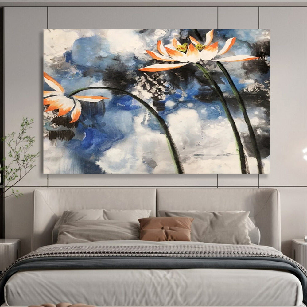 “Watercolor Lotus Flower Painting” - Watercolor Flower Painting, Suitable for Zen - Inspired Bathroom & Meditation Room DKS627