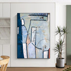 “Blue and White Abstract Journey” - Abstract Adventure Painting On Canvas PT2393