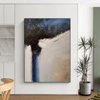 “Blue and White Abstract Flow” - Abstract, Blue - Accented Painting On Canvas PT1499