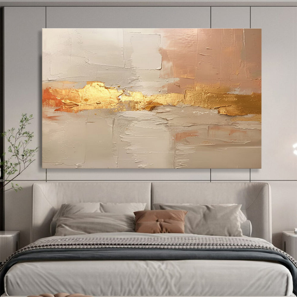 “Blush and Gold Abstract Textures” - Textured Abstract Painting, Fits Bedroom & Dressing Room DKS617