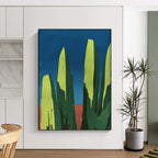 Minimalist Green Rocks Painting On Canvas DS093