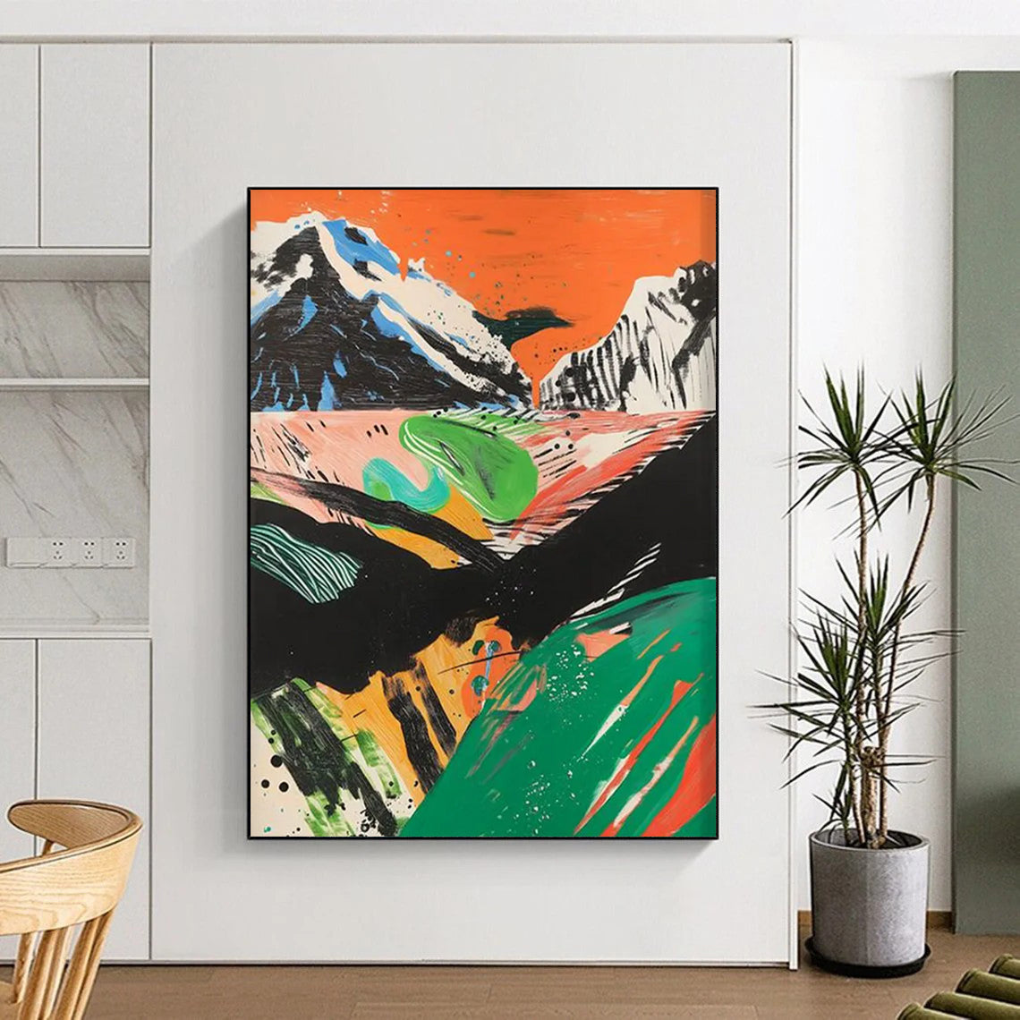 Colorful Mountain Landscape Painting On Canvas DS092