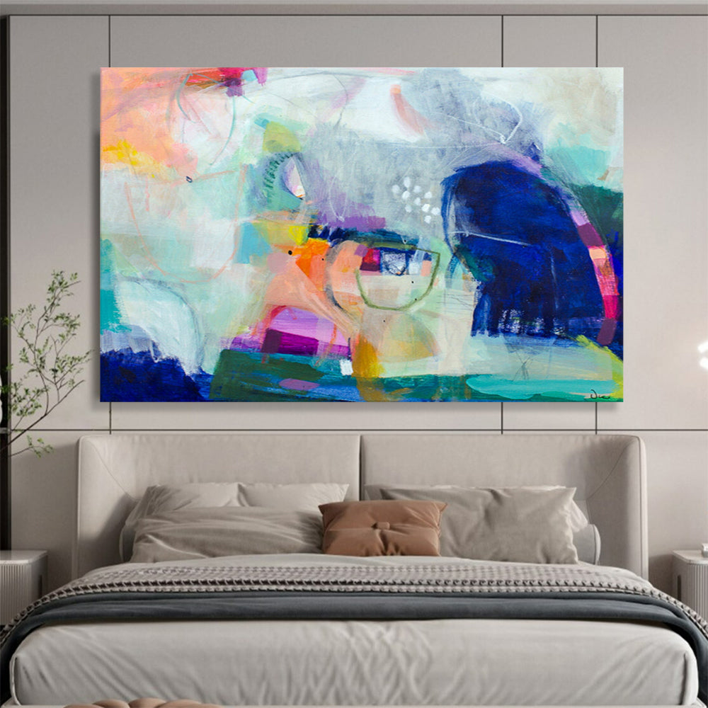 Colorful Eclectic Abstract Painting On Canvas DKS026