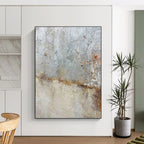 “Textured Gray and Rust Abstract” - Abstract, Industrial - Toned Painting On Canvas PT1508