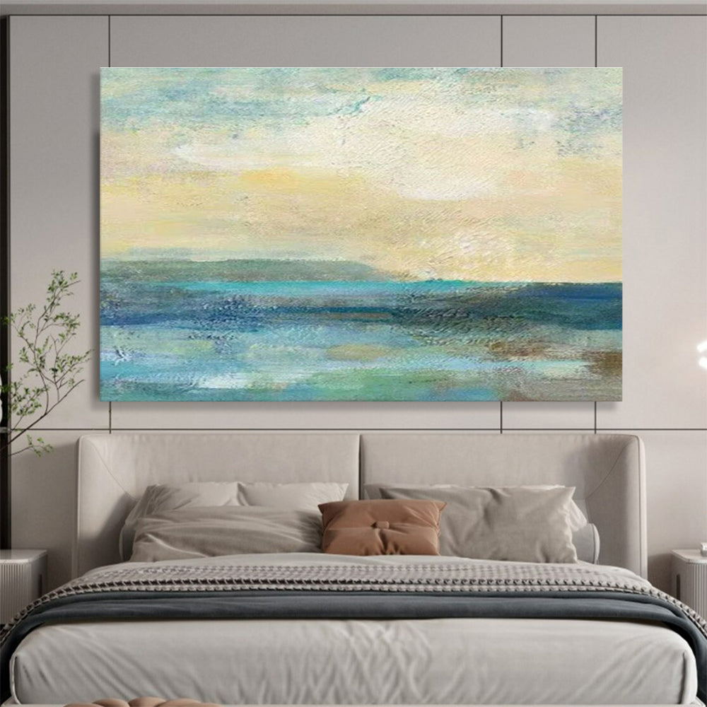 “Coastal Hues” - Abstract Seascape Painting On Canvas DKS435