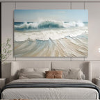 “Textured Blue - White Waves” - Impasto - Seaside Painting On Canvas PT1545
