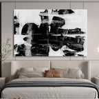 “Monochrome Layered Abstract” - Textured Abstract Painting On Canvas PT134