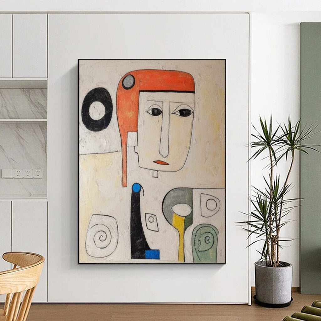 “Colorful Cubist Face” - Cubist Portrait Painting On Canvas DS004