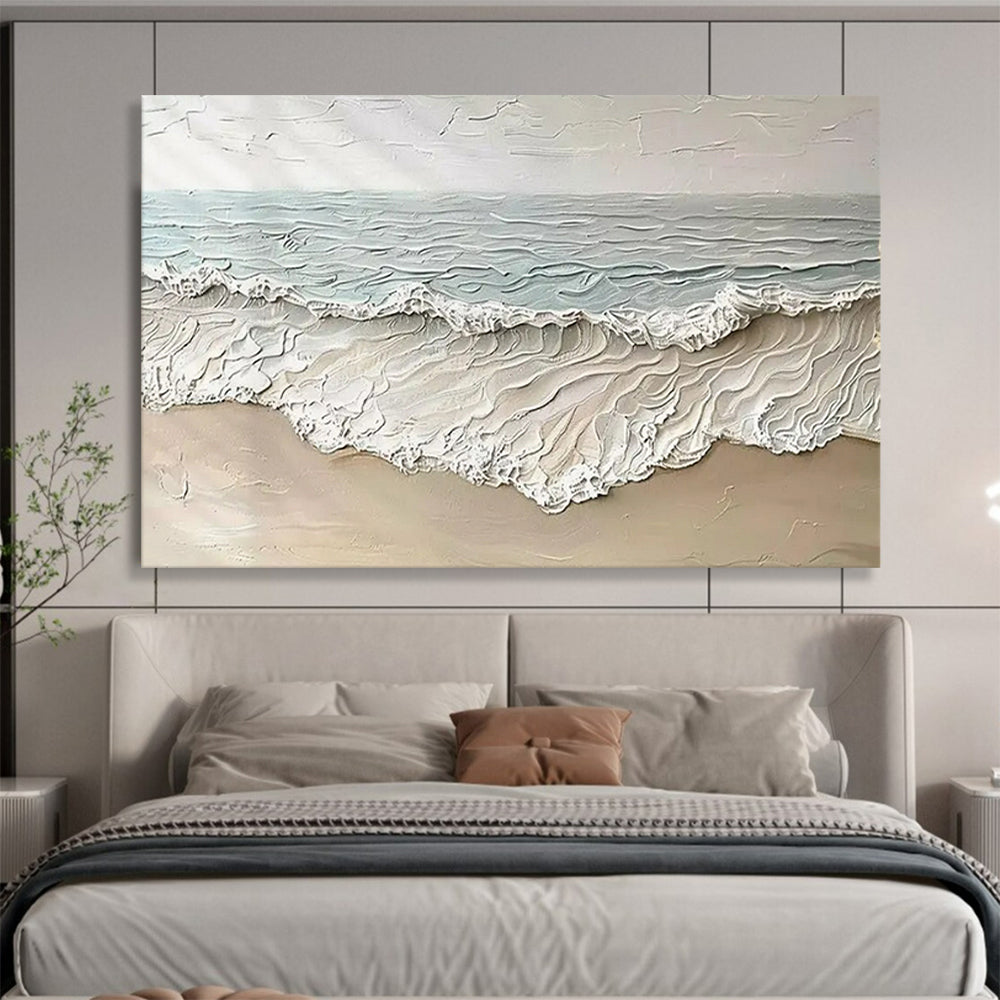 “Textured Seaside Waves” - Impasto Coastal Painting On Canvas PT1581