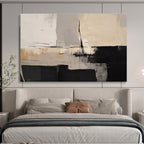 “Black - Beige Abstract Contrast” Abstract Painting On Canvas DKS241