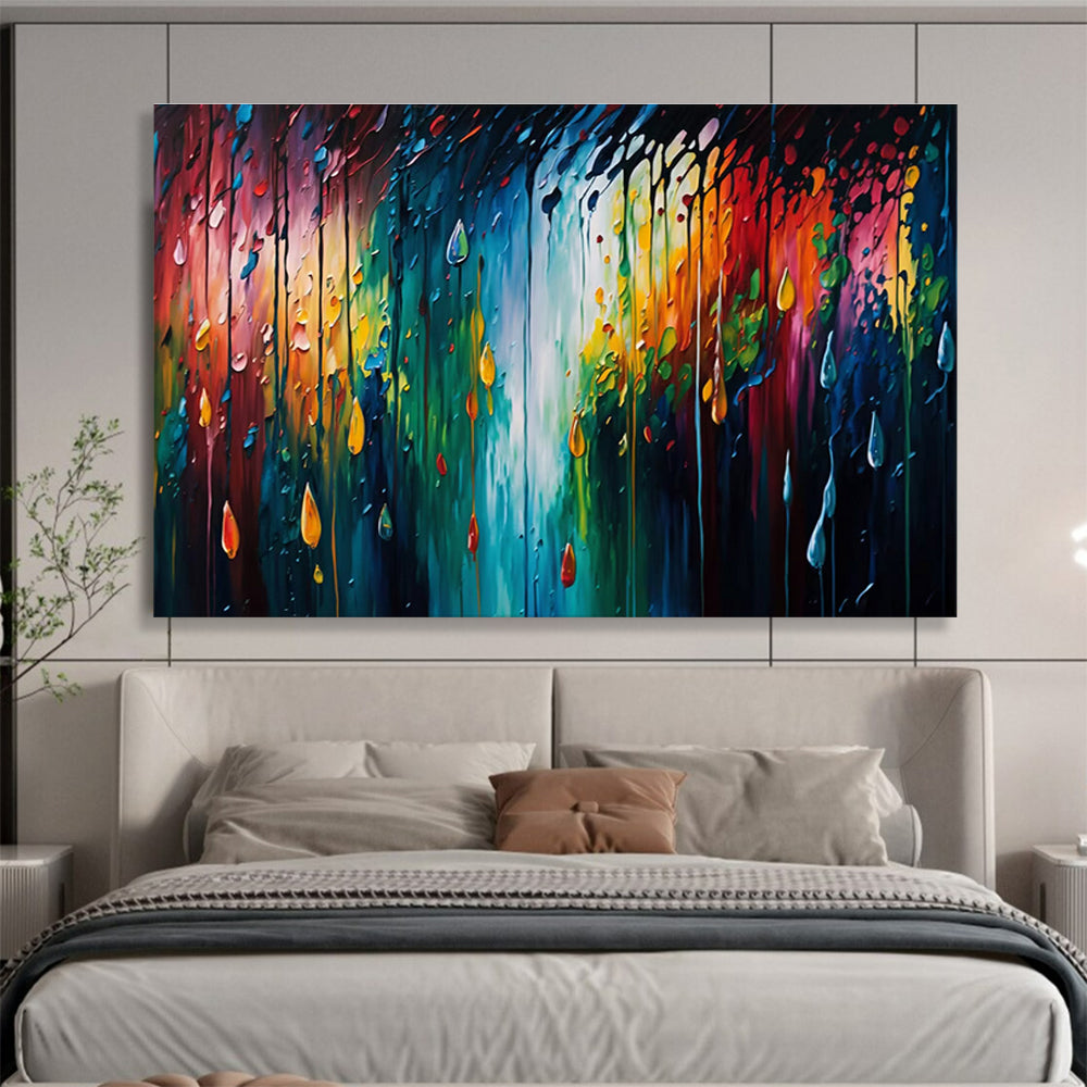 “Colorful Raindrop Abstract” - Abstract Expressionist Painting On Canvas DKS867
