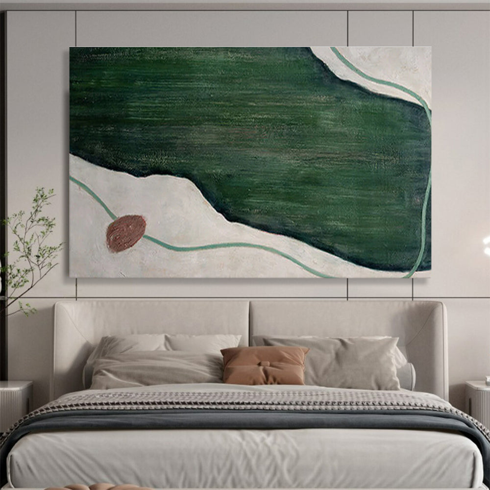 “Green and Earth - Toned Abstract” - Earth - Toned Abstract Painting, Great for Garden Room & Yoga Studio DKS610
