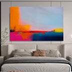 “Vivid Color Blocks & Subtle Blends” - Abstract Modernist - Inspired Painting On Canvas PT1684