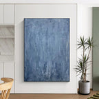 “Blue Textured Abstraction” - Blue Abstract Painting On Canvas PS0459
