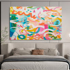 Bright Colorful Playful Abstract Painting On Canvas DKS027