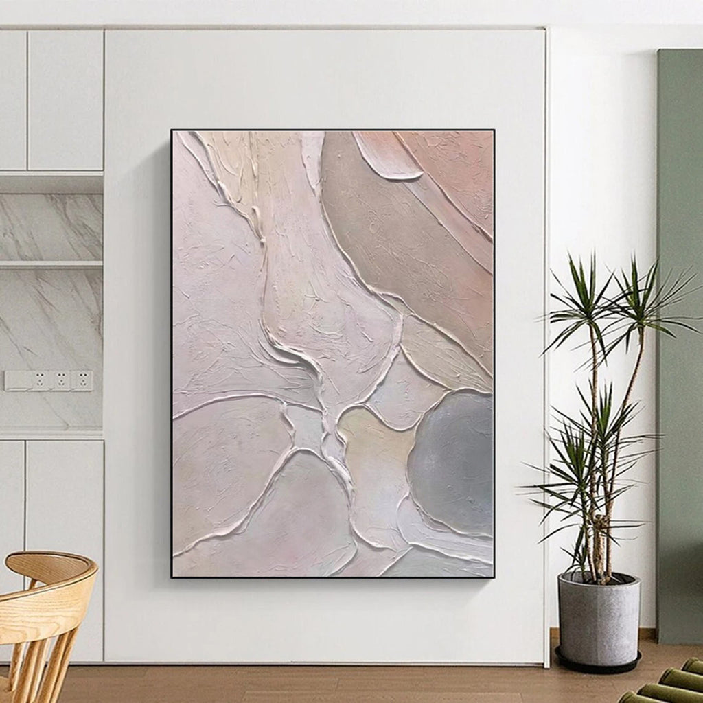 “Pastel Textured Waves” - Pastel Abstract Textured Painting On Canvas PS0408
