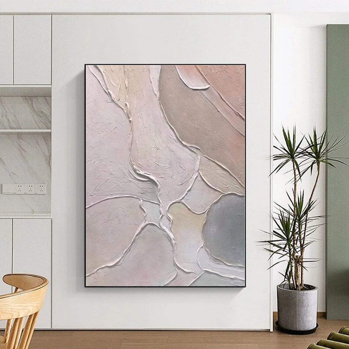 “Pastel Textured Waves” - Pastel Abstract Textured Painting On Canvas PS0408