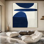 Light Green, Beige, White, and Gray Shapes "Nature's Geometry" Abstract Geometric Painting On Canvas PS1063