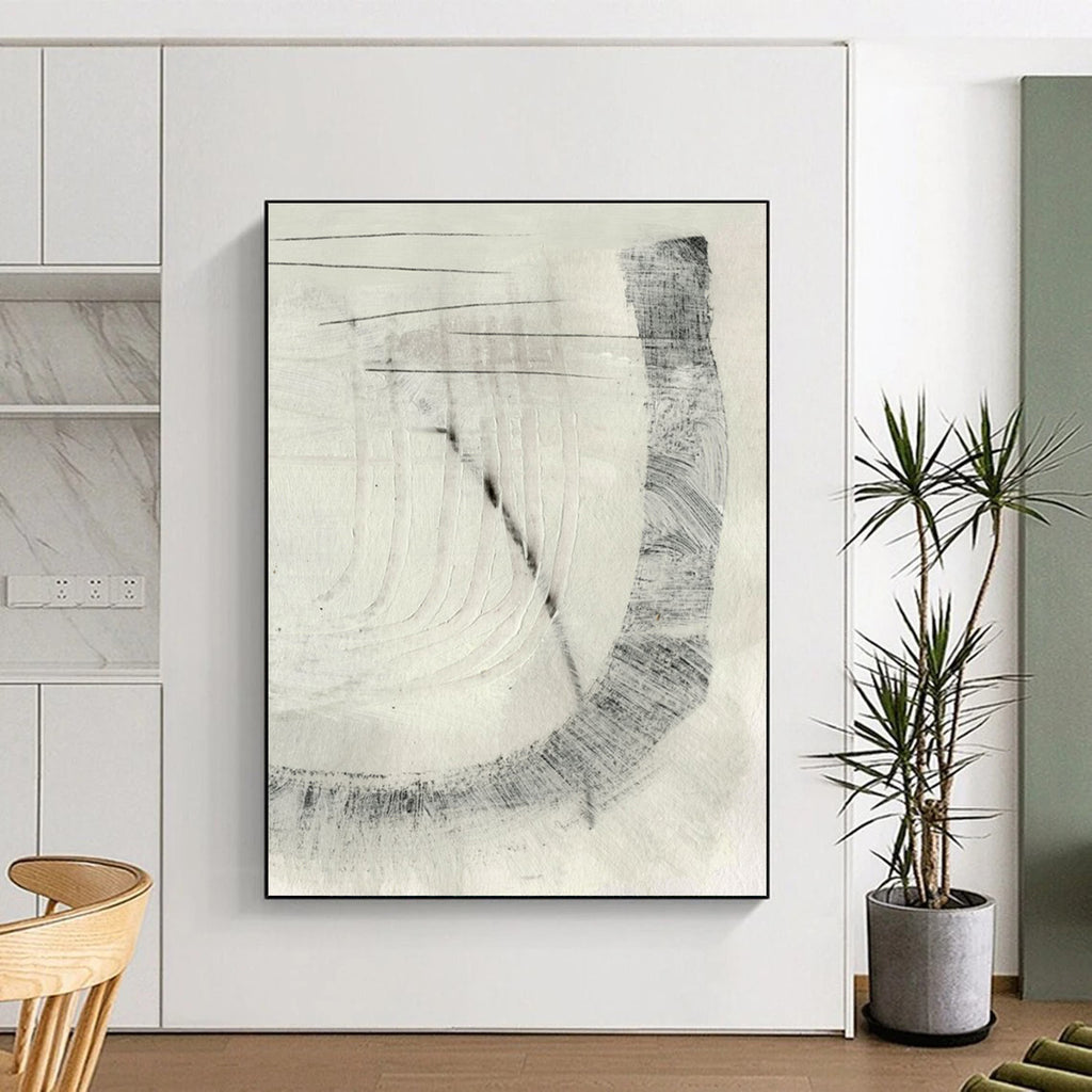 “Gray Scale Imprinted Shapes” - Light & Dark Gray with Intricate Patterns Painting On Canvas DS214