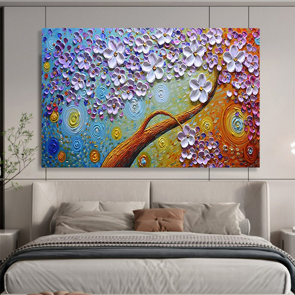 “Van Gogh - Inspired Blossom Tree” - Textured Floral Painting On Canvas PT217