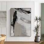 “Grey - White Textured Abstract” - Minimalist Abstract Painting On Canvas PT1304