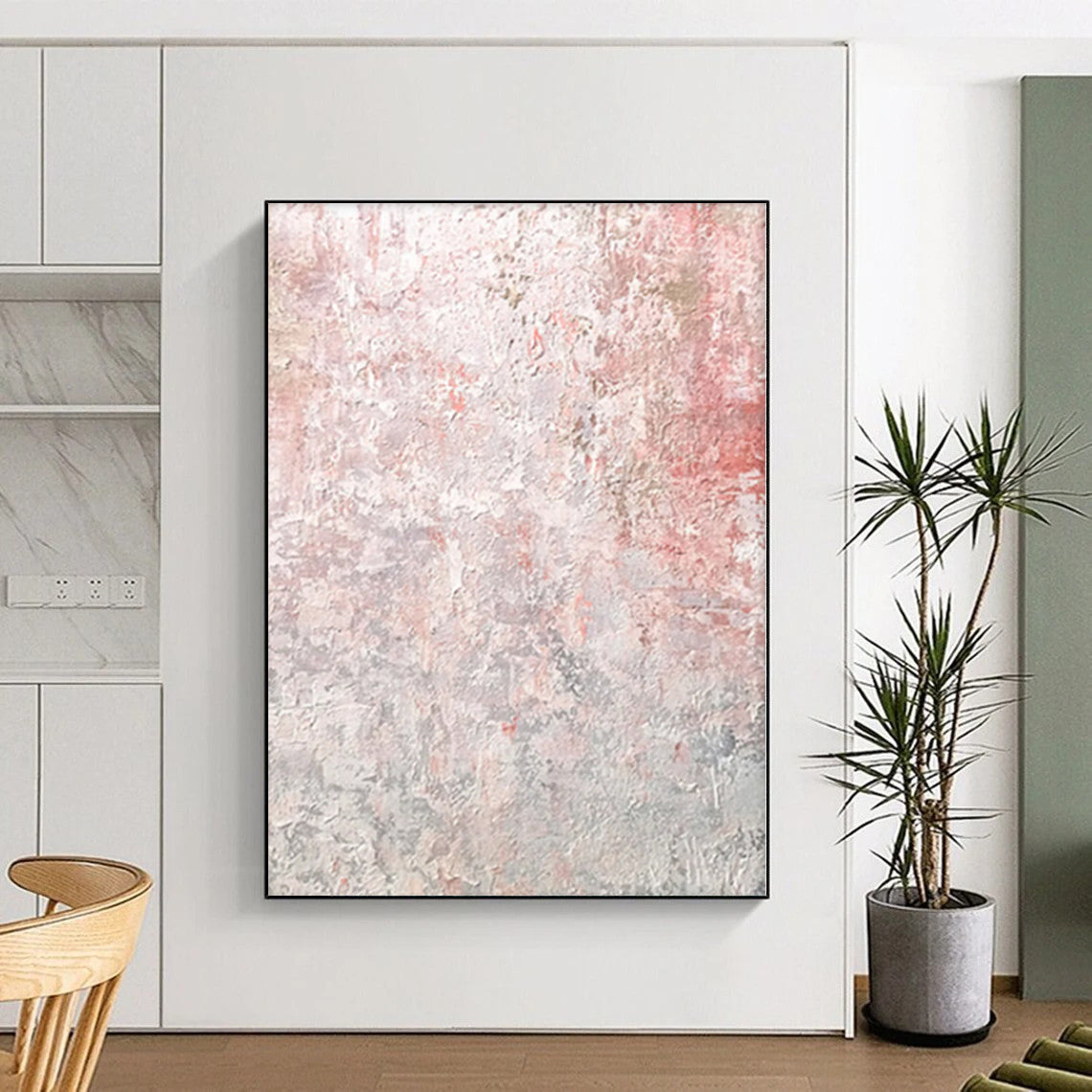 “Blush - Gray Abstract Texture” - Minimalist Abstract Painting On Canvas PS0050