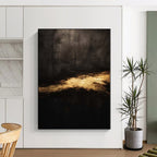 “Dark Mystery with Golden Whispers” - Enigmatic Abstract Painting On Canvas PS0230