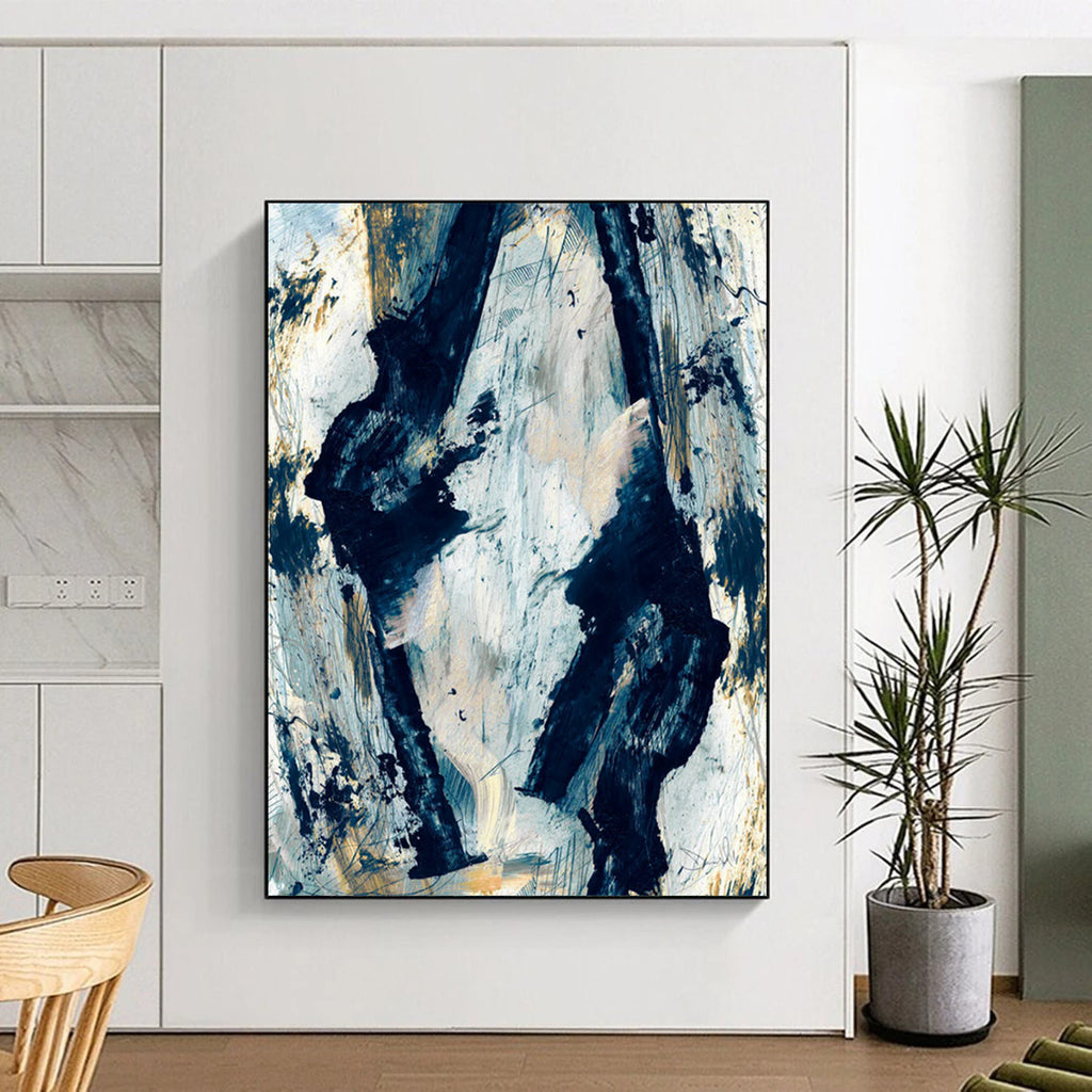 “Abstract Figure Silhouettes” - Dark Forms on Light Canvas Painting On Canvas DS172