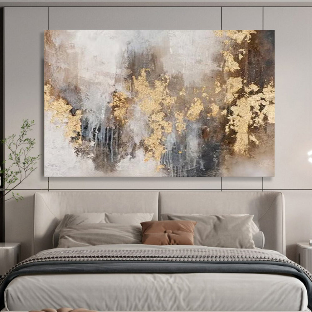 “Gilded Neutrals” - Textured Abstract Painting On Canvas DKS413